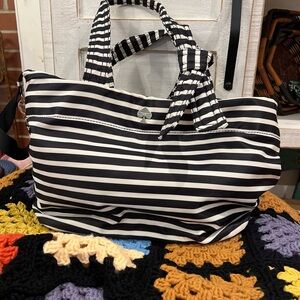 Kate Spade Black and White Nautical Stripe Bag